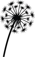 Abstract  Dandelion Plants Vector Silhouette