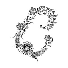 Floral uppercase letter C monogram