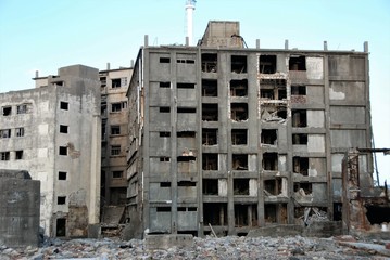 軍艦島の廃墟群