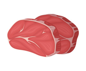 Fresh Red Raw Meat and Bacon Vector Composition