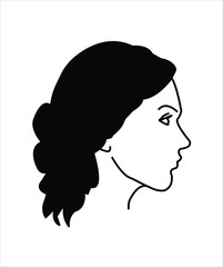 woman side view design,vector best flat design.