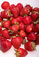 fresh ripe strawberries isolated on white background