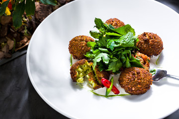 Falafel. The cuisine of Tel Aviv.