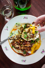 Turkey shawarma. The cuisine of Tel Aviv.