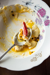 Hummus in a plate. The cuisine of Tel Aviv.