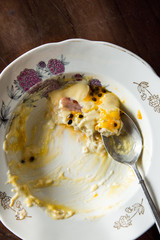 Hummus in a plate. The cuisine of Tel Aviv.