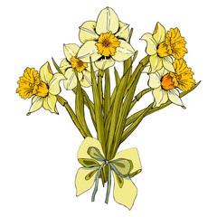 Fototapeta premium bouquet of flowers isolated on white background