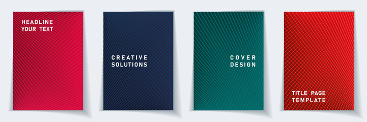 Cover page trendy layout vector design set.