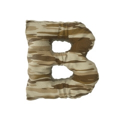 3d rendering of desert camouflage of letter B