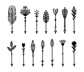 Rustic, boho arrows set vector