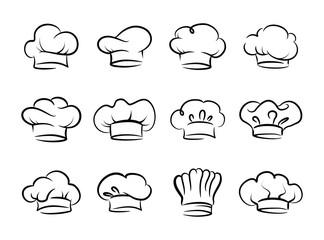 Chefs hat vector set, collection