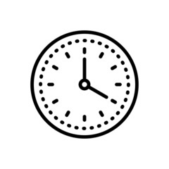Black line icon for clock