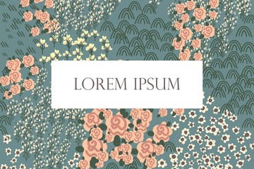 artistic abstract creative floral hand drawn design template background, banner. card, poster