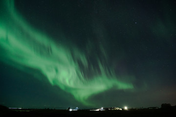 Aurora Borealis Northern lights over Icelandic sky