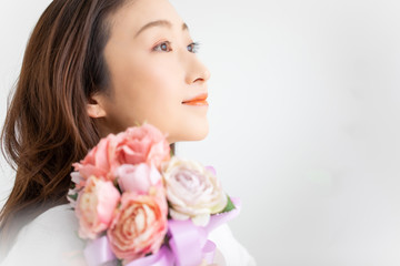 Fototapeta premium バラと女性