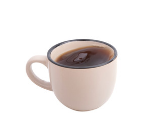 cup of coffee isolated on the white. Good breakfast