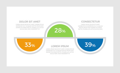 Set of orange and green, dark blue elements for infographic presentation slides with charts, graphs, timeline.
