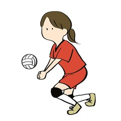 Volleyball, illustration, girl, pop
