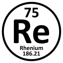 Periodic table element rhenium icon.