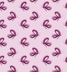 Butterfly painted gouache pattern, seamless vector watercolor insect