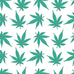 Vector pattern with cannabis leavs