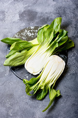 Fresh pak choi, bok choy cabbage for asian cooking