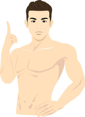 Fototapeta premium メンズエステ 指差し