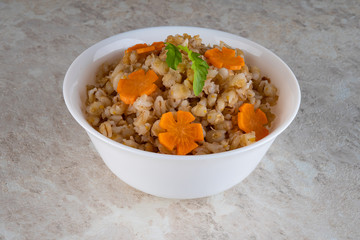 Spelt grits in grains are a natural dietary product-taking care of healthy nutrition.