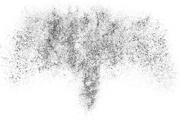 Black Grainy Texture Isolated On White Background. Dust Overlay. Dark Noise Granules. Digitally Generated Image. Vector Design Elements, Illustration, Eps 10.