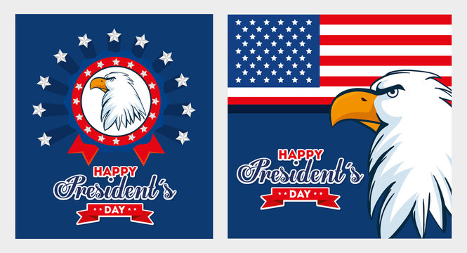 Eagle of usa happy presidents day vector design