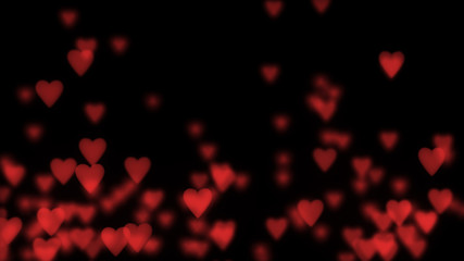 Red heart and wedding blur design. 3d rendering