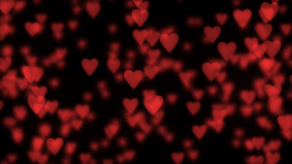 Red heart and wedding blur design. 3d rendering