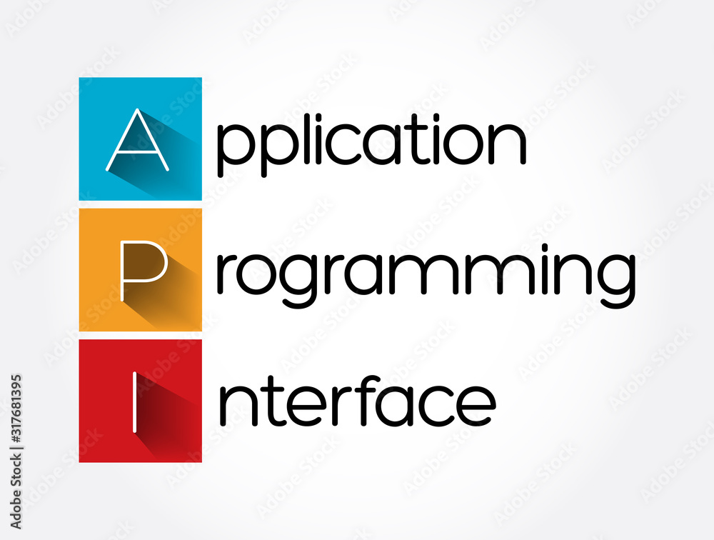 Poster api - application programming interface acronym, technology concept background