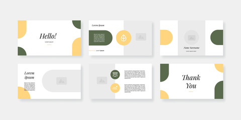 minimal modern powerpoint slides template - obrazy, fototapety, plakaty