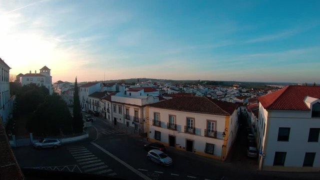 city ​​of evora overlooking historic area