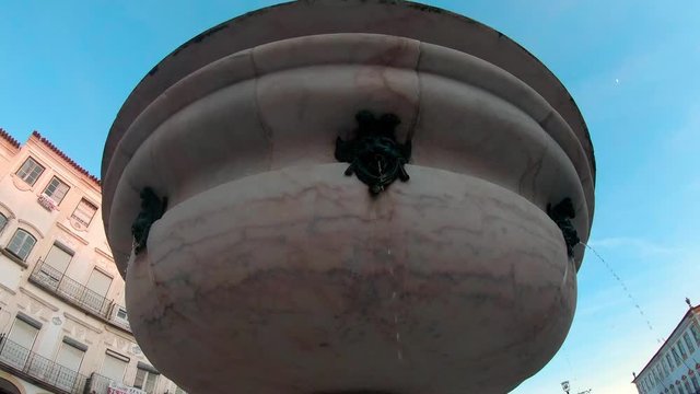 fountain in the main square of evora detail