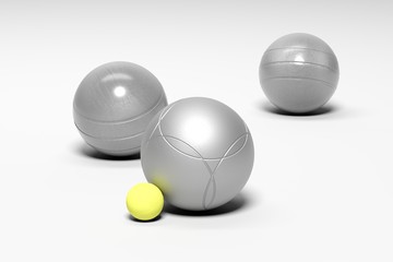 boules de pétanque sur fond blanc