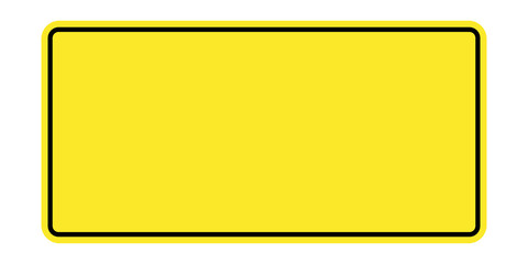 Yellow blank traffic sign To put in advertising messages