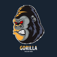 Gorilla Head Mascot. Vector illustration
