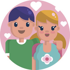 boy and girl in love relationship