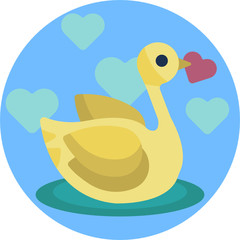 duck in water love valentines
