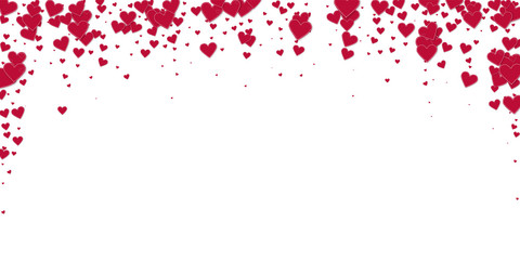 Fototapeta na wymiar Red heart love confettis. Valentine's day falling 