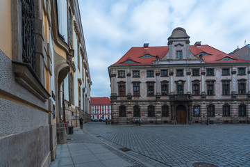 Fototapeta na wymiar Streets and architecture of the city of Wroclaw, the historic capital of Lower Silesia
