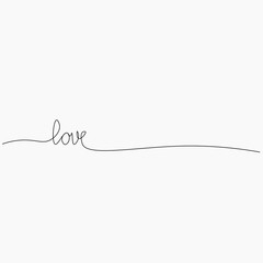 Love text hand drawing letter vector illustration