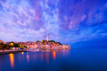 Fototapeta premium seaside view of old town of Rovinj, Croatia.