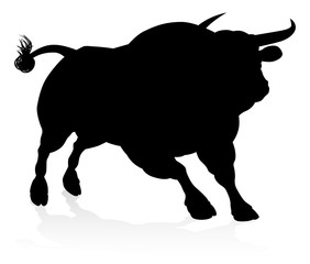 A high quality detailed bull male cow cattle animal silhouette