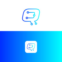 Q tech letter logo design, Q icon,