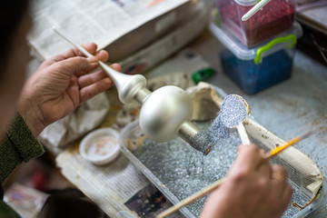 Small production of handmade Christmas toys