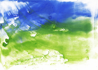 Fototapeta premium Abstract blue-green monotype. Abstract image of natural phenomena. Green-blue background.