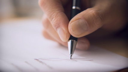 write hand letter paper writing signing 